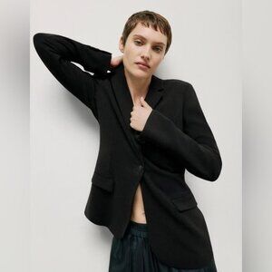 Theory Black Wool Blend Blazer Size 2